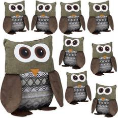 Marrone Porte Esterne Relaxdays Owl Door Stop, Fabric Doorstop, Floor Door Bumper, Children Porta Esterna (x)