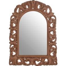 Brown Wall Mirrors Premier Housewares Antique Brown Arc Leaf Wall Mirror