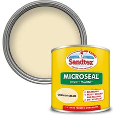Sandtex Wall Paints Sandtex Microseal Ultra Smooth Weatherproof Masonry Wall Paint Cornish Cream 0.15L