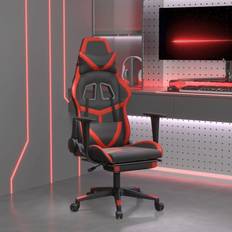Röda Gamingstolar vidaXL Gamingstol med fotstöd svart och röd konstläder