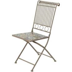 BigBuy Garden Silla metálica/mosaico color: marron 45x38x90cm modelo bistro para exterior