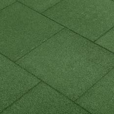 Revêtements de sol vidaXL Carreaux de protection antichoc 18pcs Caoutchouc 50x50x3cm Vert Green