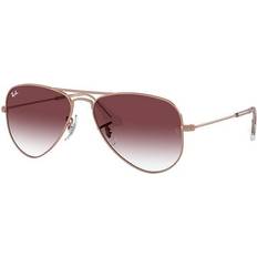 Ray-Ban Children Sunglasses Ray-Ban Junior Aviator Kids Rose Gold Frame Violet Lenses