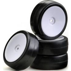 Absima 1:10 GT Cars Complete Wheels Slick Disc Valkoinen 4 kpl