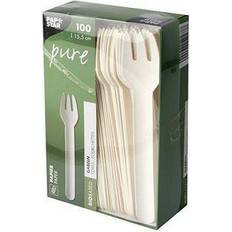 Papstar Tenedor desechable Pure 15 cm (Lg) blanco 1000 pz. Paquete