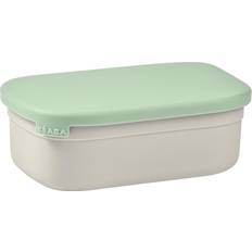 Gris Boîtes à lunch Beaba BoÃte repas enfant en inox, couvercle en silicone et housse de protection, Gris velours et vert sauge