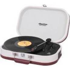 Beige Tourne-disques Trevi Platine vinyle nomade tt 1020 bt blanche rouge