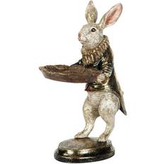 Polystone Prydnadsfigurer A Lot Decoration Rabbit Man with Dish Prydnadsfigur 32cm