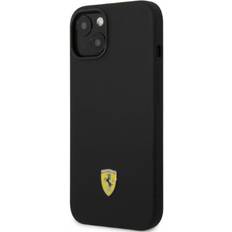 Ferrari Silicone Metal Logo MagSafe Case for iPhone 14 (Black)