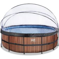 Exit Toys Pooler Exit Toys Exit Toys Exit Pool 122x450 cm Rund med Tak Värmepump Brun