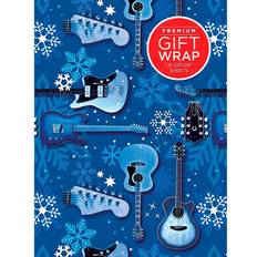 Hal Leonard Wrapping Paper Blue Guitars & Snowflakes Theme