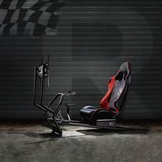 RS160 Racersimulator cockpit 3-i-1 lekstol med konstläderskydd, rattstativ, TV-hållare upp