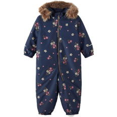 Akryl Overtøj Name It Snow10 Flower Rain Snowsuits - Dark Sapphire (13202226)