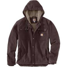 Carhartt Outerwear Carhartt Relaxed Fit Washed Duck Sherpa-Lined Utility Jacket - Dark Brown