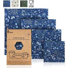 Blue Plastic Bags & Foil Hanna's Bienenwachstücher - Beeswax Cloth 8pcs