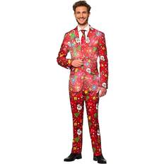 OppoSuits Mens Christmas Red Icons Light Up Suitmeister