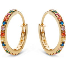 Kubisk zirkonia Øredobber Maanesten Nubia Color Big Earrings - Gold/Multicolour