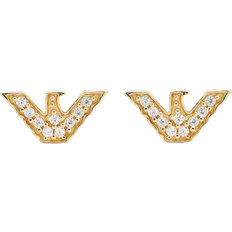Emporio Armani Essential Stud Earrings - Gold/Transparent