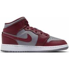 NIKE Air Jordan 1 Mid GS - Cherrywood Red/Cement Grey/White