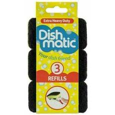 Dishmatic Extra Heavy Duty Dishmatic Sponge Scourer Replacement Refill Head 3 Pk