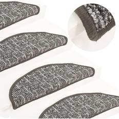 Carpets & Rugs vidaXL 15x Carpet Stair Grey cm