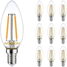 Led kerte 2.5w Noxion Fordelspakke 10x Lucent LED E14 Kerte filament klar 2.5W 250lm 827 ekstra varm hvid erstatter 25W