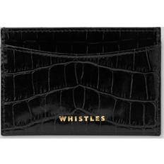 Whistles Shiny Croc Card Holder - Black