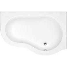 Cooke & Lewis Quebec Acrylic Right-Handed White Tap Hole Bath L1500mm