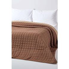 Marron Couvre-lits Homescapes Chocolate & Mink Bedspread Brown (200x200cm)