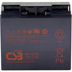 12v 17ah batterier CSB Battery GP 12170 Standby UPS GP12170I1 Blybatteri 12 V 17 Ah Blyfilt (B x H x D) 181 x 167 x 76 mm M5-skruvanslutning Underhållsfri, låg