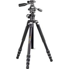 Camera Tripods Vanguard VEO 3T 264AP 4-Section Aluminum Travel Tripod with Pan Head, Black