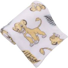 Disney Lion King Super Soft White, Yellow, Green Simba Leaves French Fiber Baby Blanket