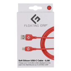 Floating Grip Pelialan lisävarusteet Floating Grip 0,5M Silicone USB-C Cable Red