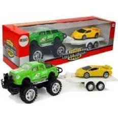 Trailere på tilbud Lean Sport Lean Cars Vehicle Set Yellow Sports Cars Green SUV with friction