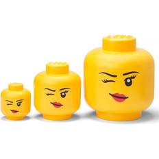 LEGO Opbevaringsboks Winking Pige 3-pak, Gul