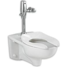 Toilets American Standard Afwall 1.6 gpf EverClean Toilet with Selectronic Exposed Battery Flush Valve System, 3351660.020