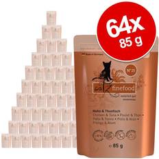 Kattemad catz finefood 64x85g Laks & Fjerkræ kattemad