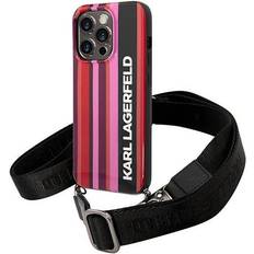 Karl Lagerfeld KLHCP14XSTSTP iPhone 14 Pro Max 6,7 hardcase różowy/pink Color Stripes Strap