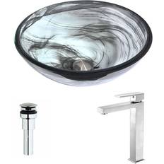 Bathroom Sinks Anzzi Mezzo Series Deco-Glass Vessel Sink