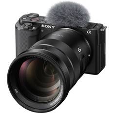 Mirrorless Cameras Sony ZV-E10 Mirrorless APS-C Vlog Camera Body 18-105mm F4 G OSS Lens Black Bundle