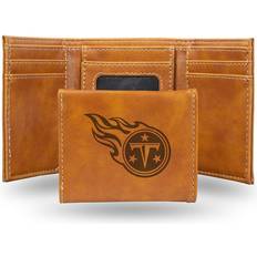 NFL Football Fan Shop Rico Titans Laser-Engraved Brown Trifold Wallet