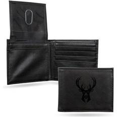 Wallets & Key Holders Rico NBA Bucks Laser Engraved Black Billfold Wallet