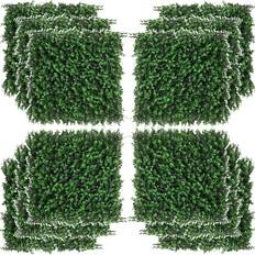 Green Screenings OutSunny 2 12-Piece Emerald Green Artificial Boxwood Wall Panels Float Grass Backdrop