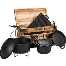 Cast Iron Set In Wooden Box