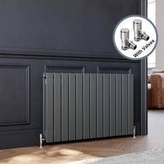 Radiators Elegant Panel Horizontal Radiator Central Heating with Angled Valves 600x988mm