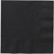 20 Black Beverage Napkins