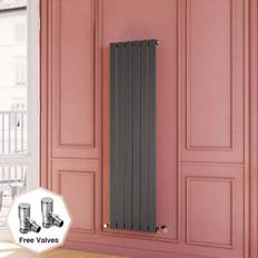 Angled radiator valves Elegant Central Heating Radiator 1600x456mm Vertical + Angled Radiator Valves