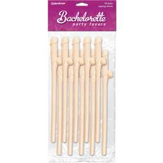 Beige Borden, Kopjes & Bestek Pipedream Pipe Dreams Bachelorette Party Favors Dicky Sipping Straws Flesh 10pc