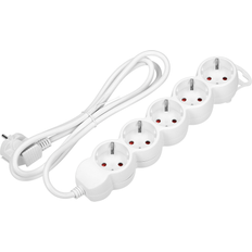 Orno Stikdåser & Forlængerledninger Orno 5-way extension cord 2P Z (schuko) 3m H05VV-F 3x1.0mm Imax = 10A, white