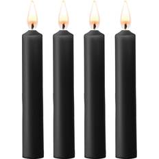 Zwart Manchetten Ouch! Teasing Wax Candles, 4-pack, black